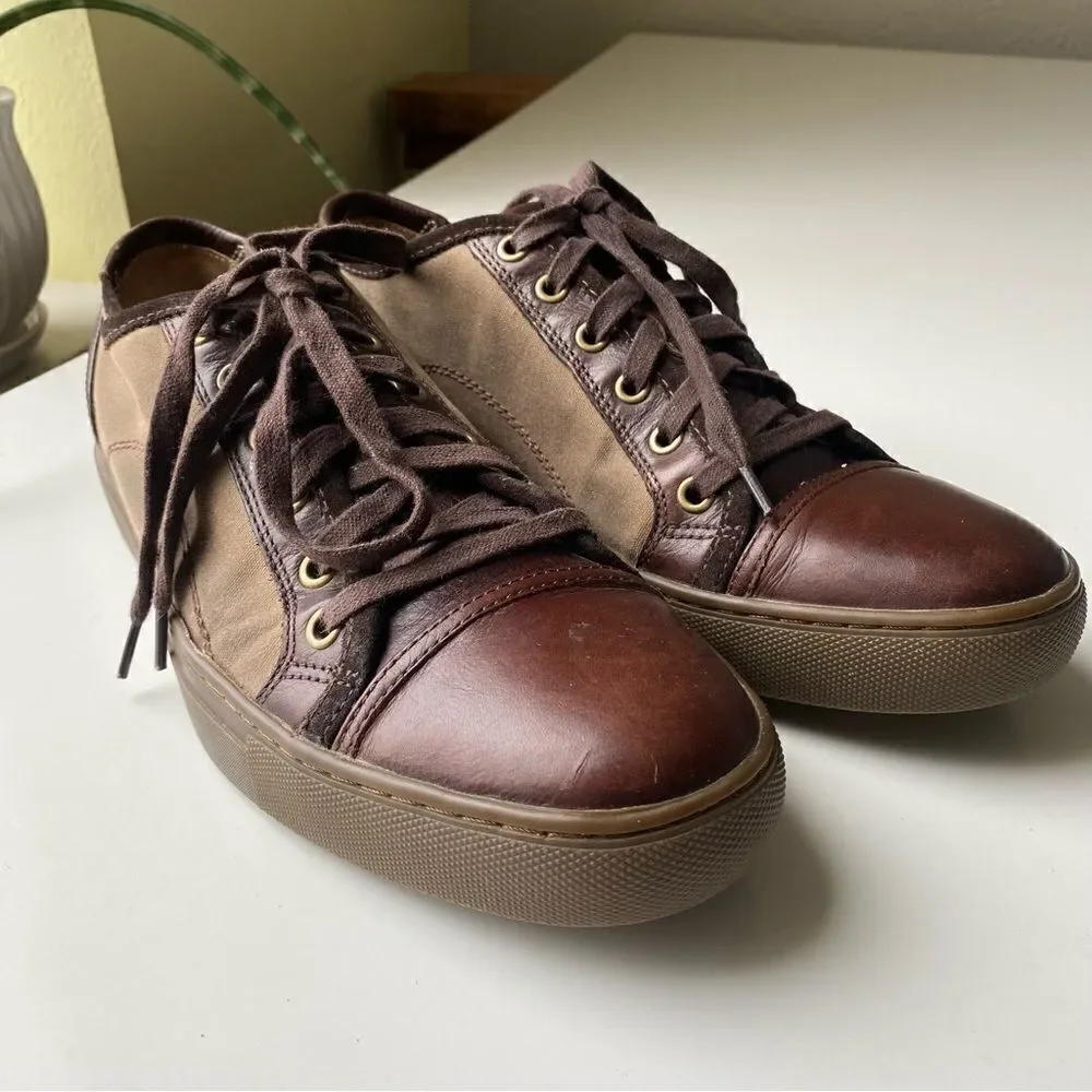 Frye Justin Low lace up sneaker leather canvas size 9 - Picture 2 of 12